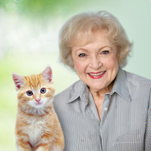 Betty White and a cat